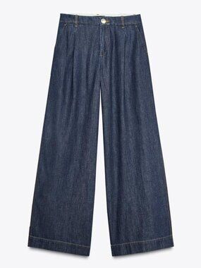 ZARA PLEATED HIGH-WAISTED WIDE LEG PANTS
